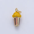 18K Gold Filled 15mm Popcorn Snack Enamel Multidimensional 3D Charm | AF1473