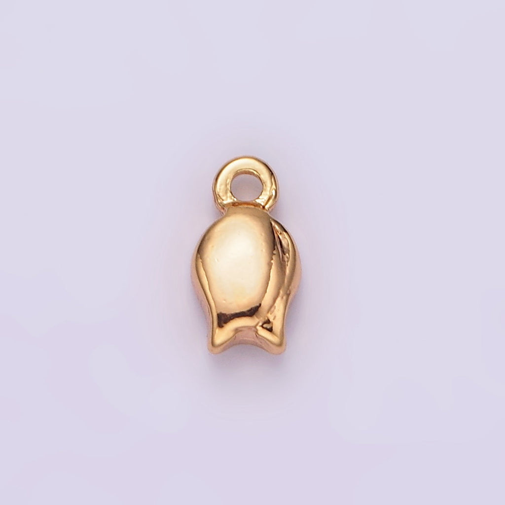 16K Gold Filled 7mm Rose Flower Minimalist Puffed Mini Add-On Charm | AG604
