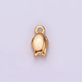 16K Gold Filled 7mm Rose Flower Minimalist Puffed Mini Add-On Charm | AG604