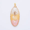 18K Gold Filled 55mm Sunset Sand Beach Gradient Resin Oval Charm | AH873