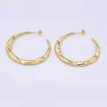24K Gold Filled 50mm Minimalist Molten C-Shaped Hoop Earrings | AJ078