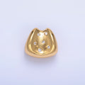 24K Gold Filled 13.5mm CZ Dotted Geometric Edged Bead in Gold & Silver | B289