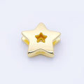 24K Gold Filled 21mm Minimalist Open Celestial Star Bead in Gold & Silver | B854