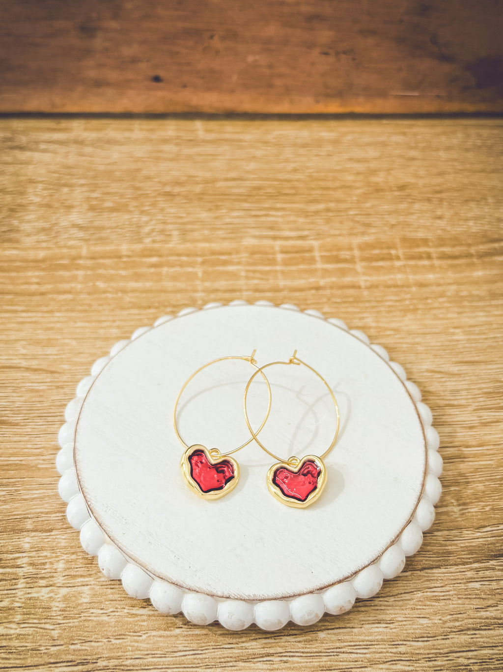 Gorgeous Gold Heart Hoop Earrings