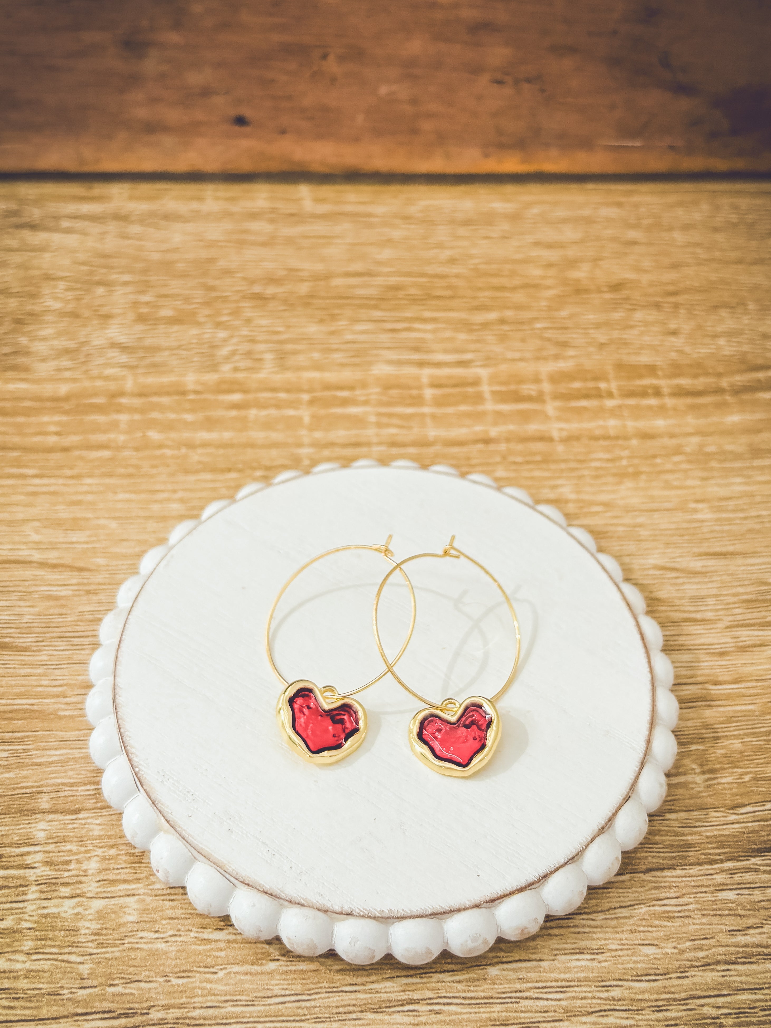 Gorgeous Gold Heart Hoop Earrings