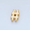 24K Gold Filled 10mm "#" Number Sign Minimalist Bead in Gold & Silver | B909