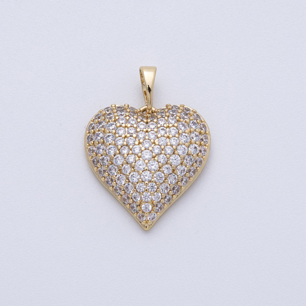 14K Gold Filled 20mm Micro Paved CZ Heart Pendant | CHARMS-00132