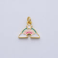 18K Gold Filled 12mm Multicolor Enamel Star Rainbow Mini Charm | CHARMS-00144