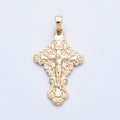 14K Gold Filled 30mm Artisan INRI Crucifix Cross Kite Religious Pendant | Charms-00212