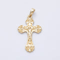14K Gold Filled 30mm Jesus Crucifix Passion Religious Cross Pendant | Charms-00222