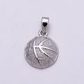 Silver 15mm Basketball Dome Sport Pendant | Charms-00874