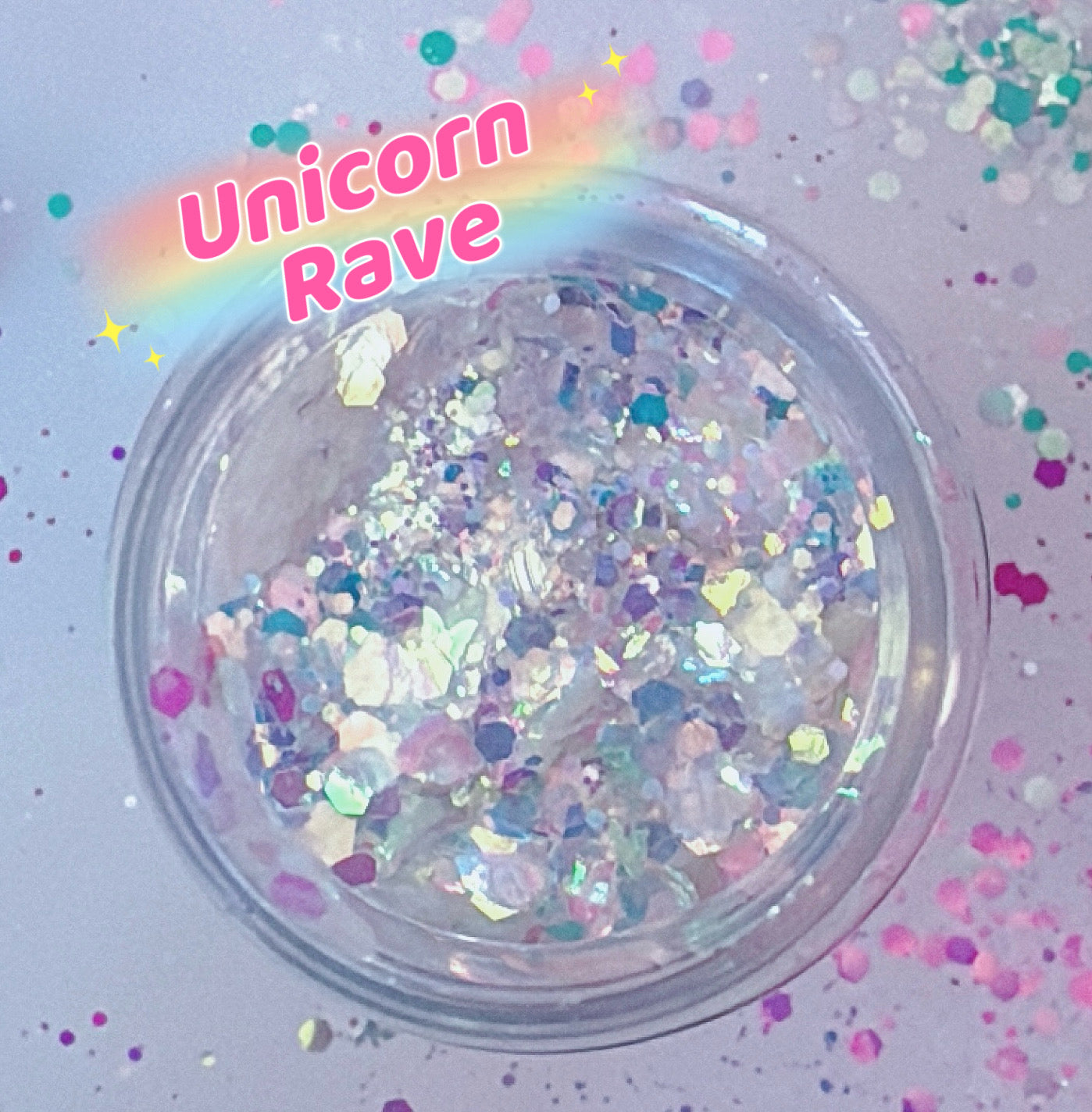 UNICORN RAVE (Ice Blue) Chunky Iridescent Glamdoll Glitter