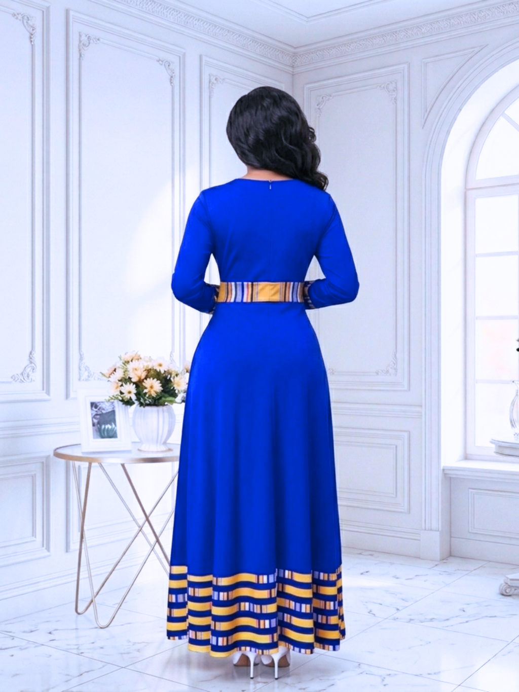 Dashiki Formal Long Sleeved Maxi Dress