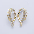 14K Gold Filled 25mm Micro Paved CZ Curved Spiked Hoop Earrings Set | Earrings-00102
