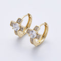 14K Gold Filled 17.5mm Micro Paved CZ Cross Huggie Earrings | Earrings-00178