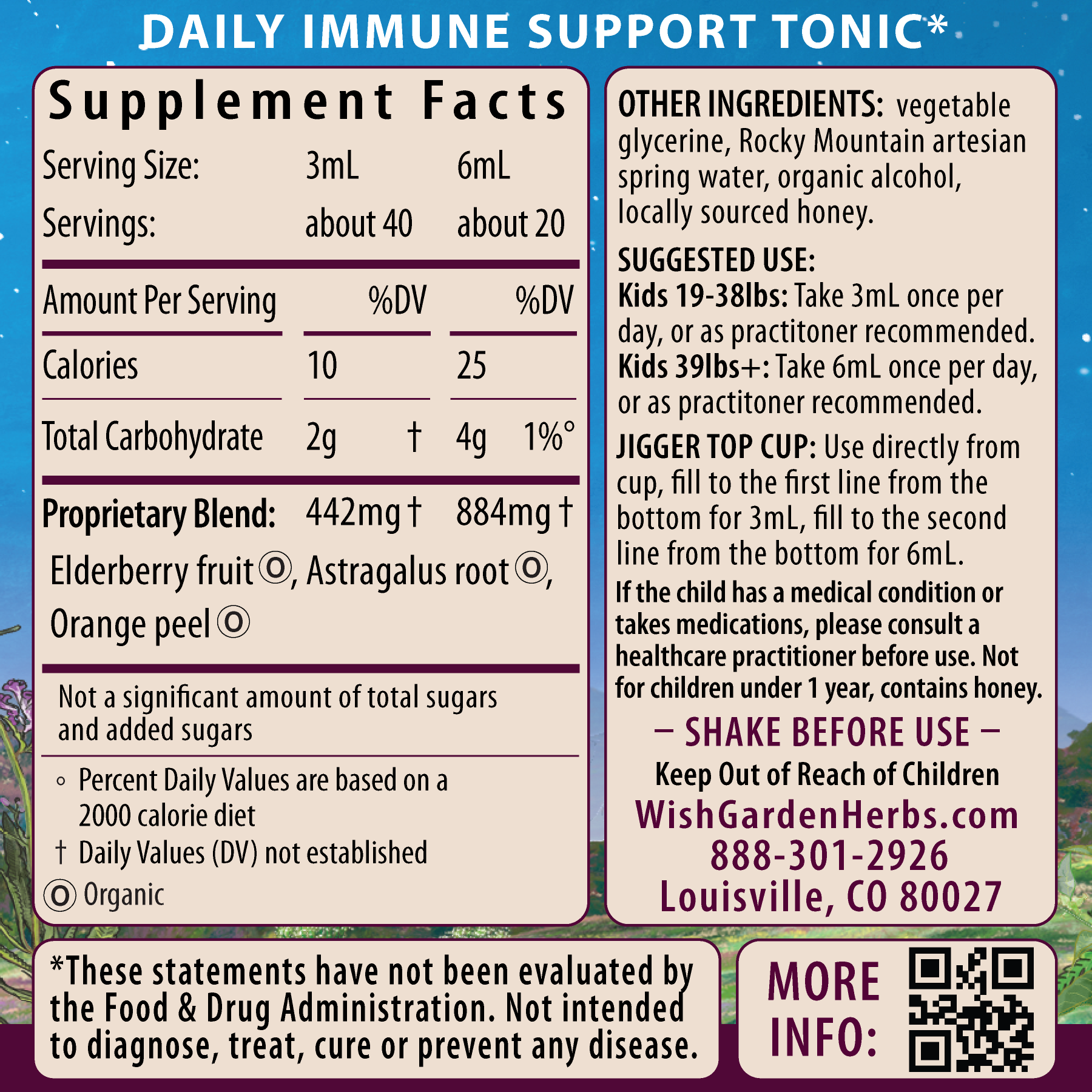 Elderberry Syrup, Everyday Immunity for Kids