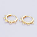 18K Gold Filled 15mm Minimalist Five Open Loop Drop Huggie Earring | Findings-00112
