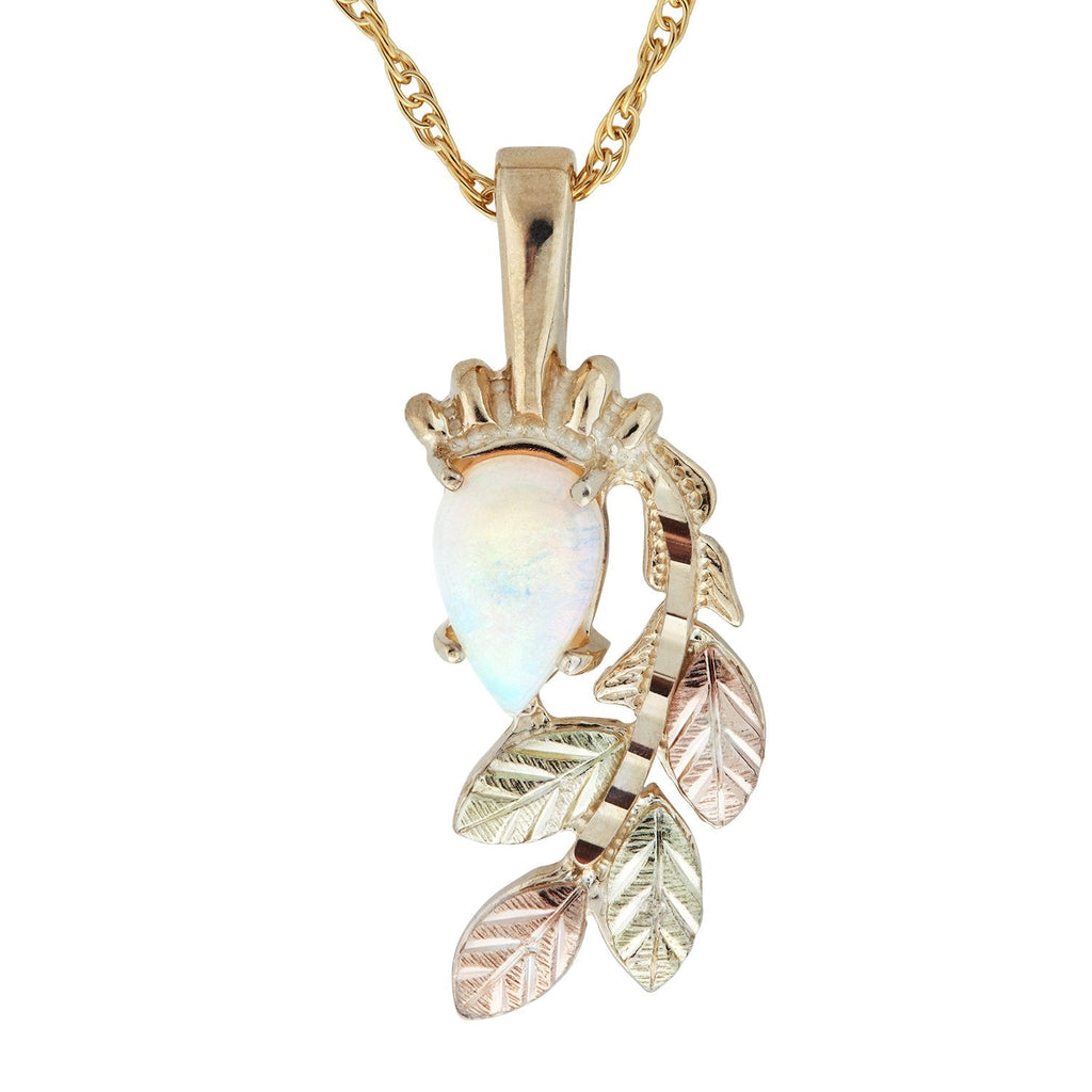 Opal with Leaves - Black Hills Gold Pendant