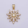 24K Gold Filled 27mm White, Red, Black, Pink Enamel Micro Paved CZ Heart Pendant | H436 - H441