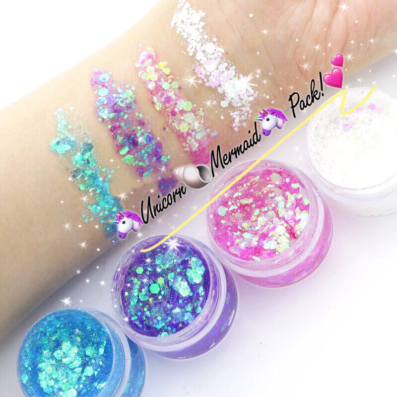 UNICORN MERMAID Glitter JELLY Pack! (4 Pack)