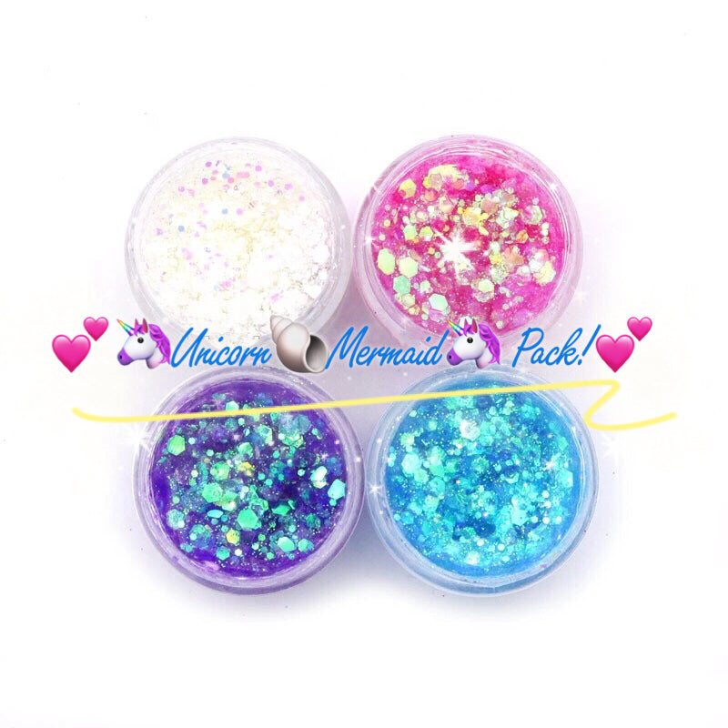 UNICORN MERMAID Glitter JELLY Pack! (4 Pack)
