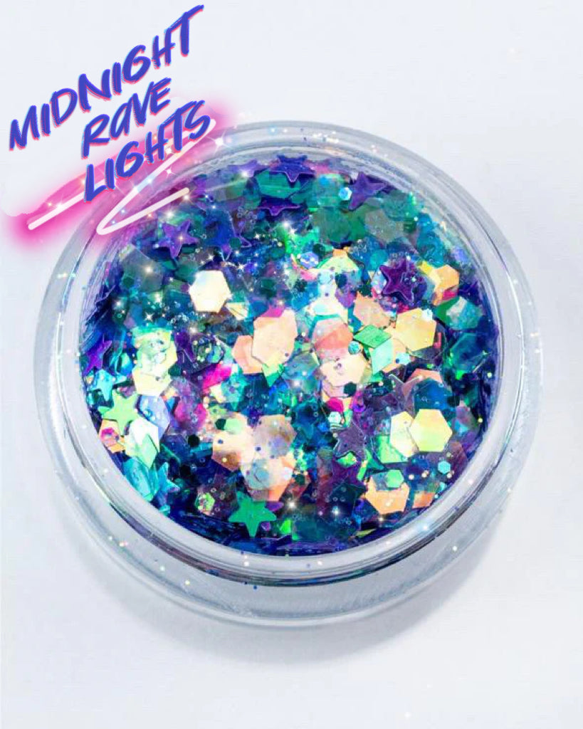 MIDNIGHT RAVE LIGHTS Chunky Festival Glamdoll Glitter