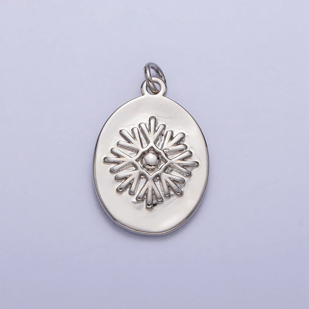 16K Gold Filled Double Sided Portrait of Victorian Lady Flower Pearl Cameo Oval Charm in Gold & Silver | AC299 AC300