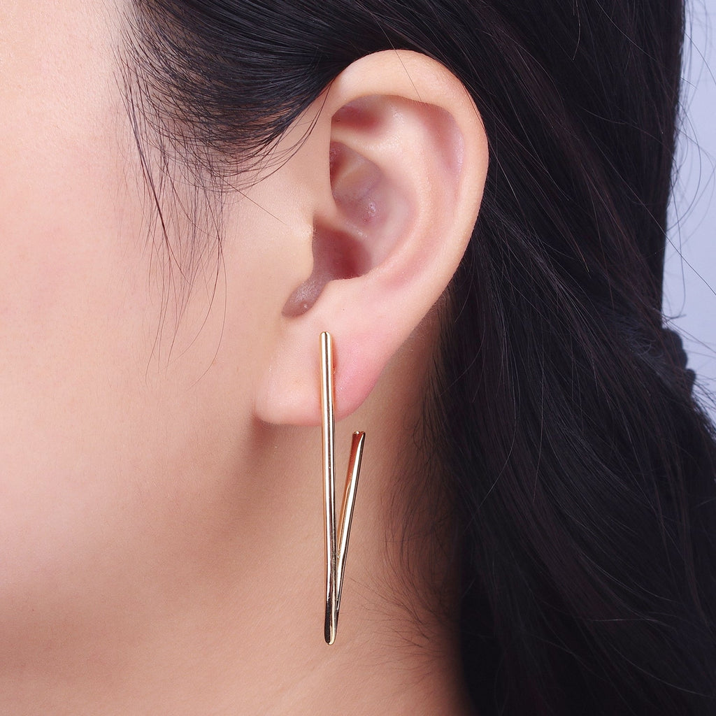 14K Gold Filled 50mm Minimalist Triangle Hoop Earrings Hoop Earrings in Gold & Silver