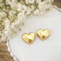 Adorable Gold or Silver Heart Stud Earrings