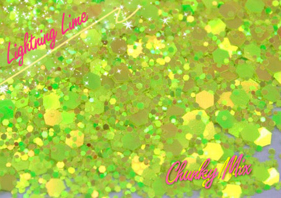 LIGHTNING LIME *UV*Chunky Glamdoll Glitter