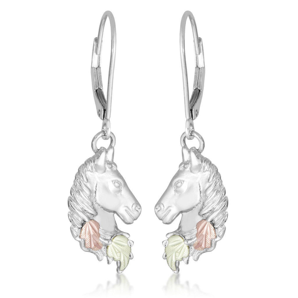 Horse - Sterling Silver Black Hills Gold Earrings
