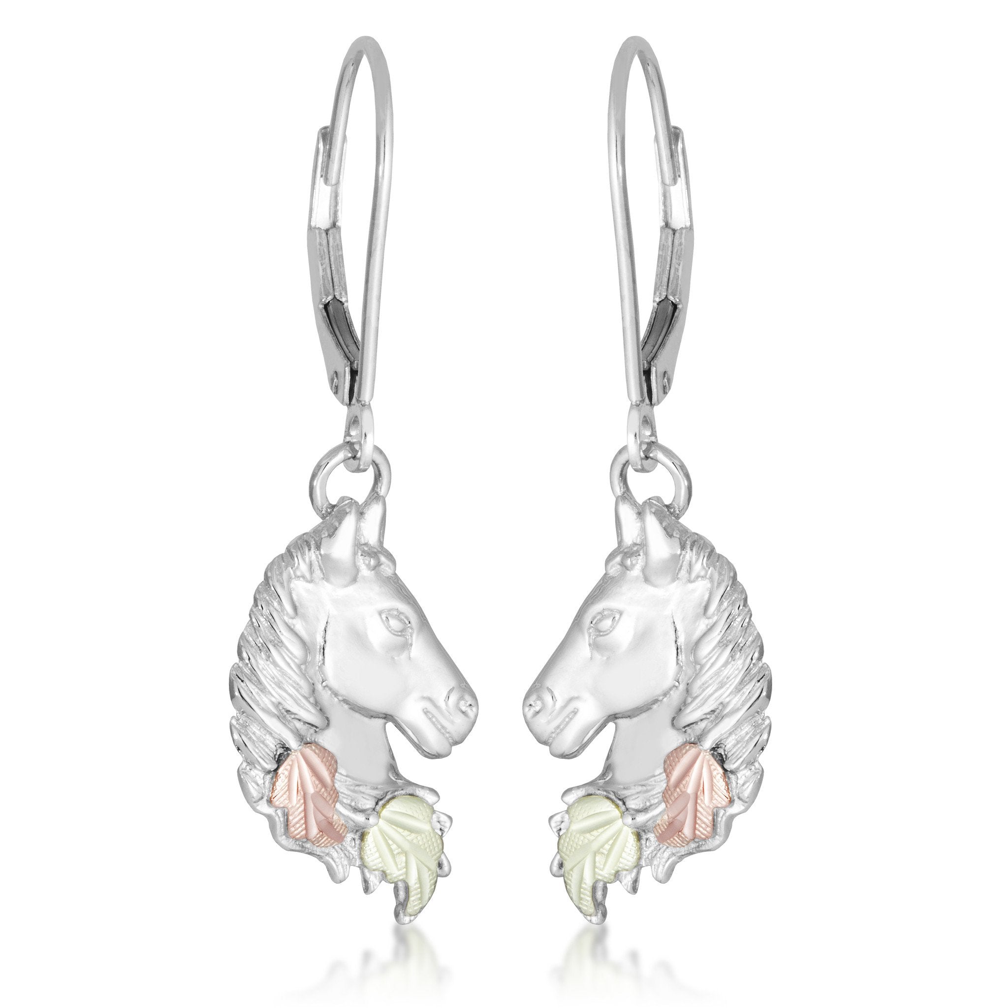 Horse - Sterling Silver Black Hills Gold Earrings
