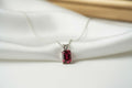 "Never Forgotten" Cushion Cut Cremation Pendant 16x12mm