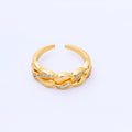 24K Gold Filled Micro Paved CZ Twist Adjustable Ring | O1665