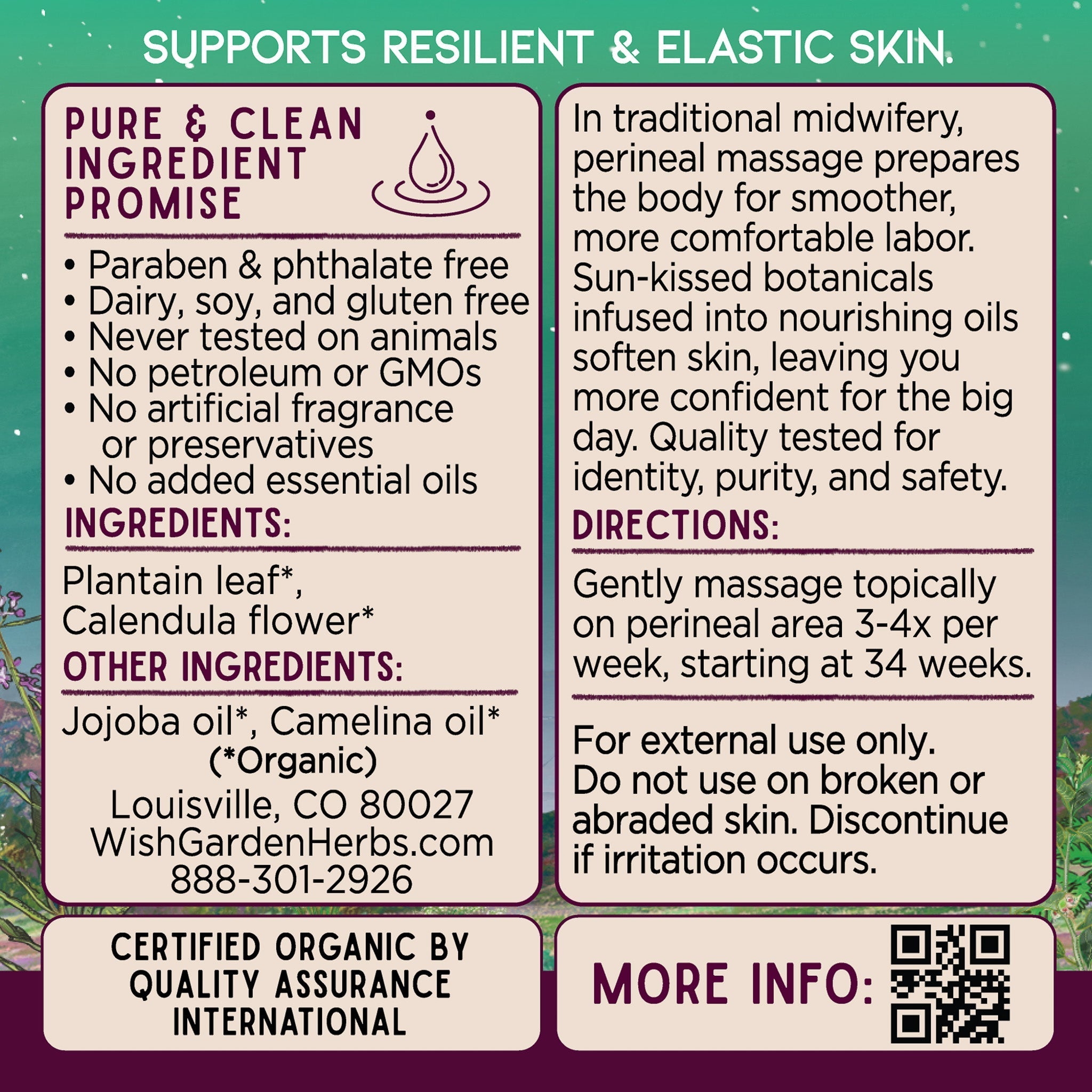 Perineum Massage Oil, Birthing Prep