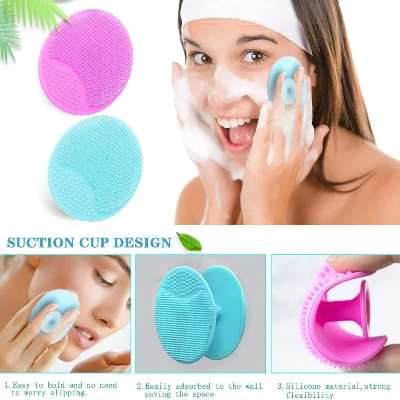 2-in-1 Facial Care Kit: 2 Mask Applicator Brushes + 2 Nose Cleansing Brushes + 2 Face Massage Brushes - Deep Pore Cleaning, Blac