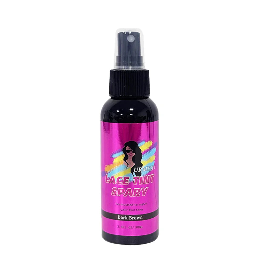 100ML Waterproof Lace Tint Spray Concealer Mousse Melting for Wigs Lace Closure Front Toupees Edge Control Hair Makeup