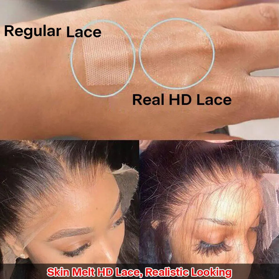 180 Density Straight HD Transparent 13x6 13x4 Lace Frontal Wig 360 Lace Front Wigs Human Hair Pre Plucked Brazilian Hair Bling