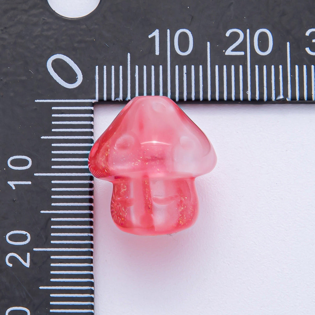 17mm Forest Mushroom Plant Acrylic Resin Bead Set by 2 | B648 - B651