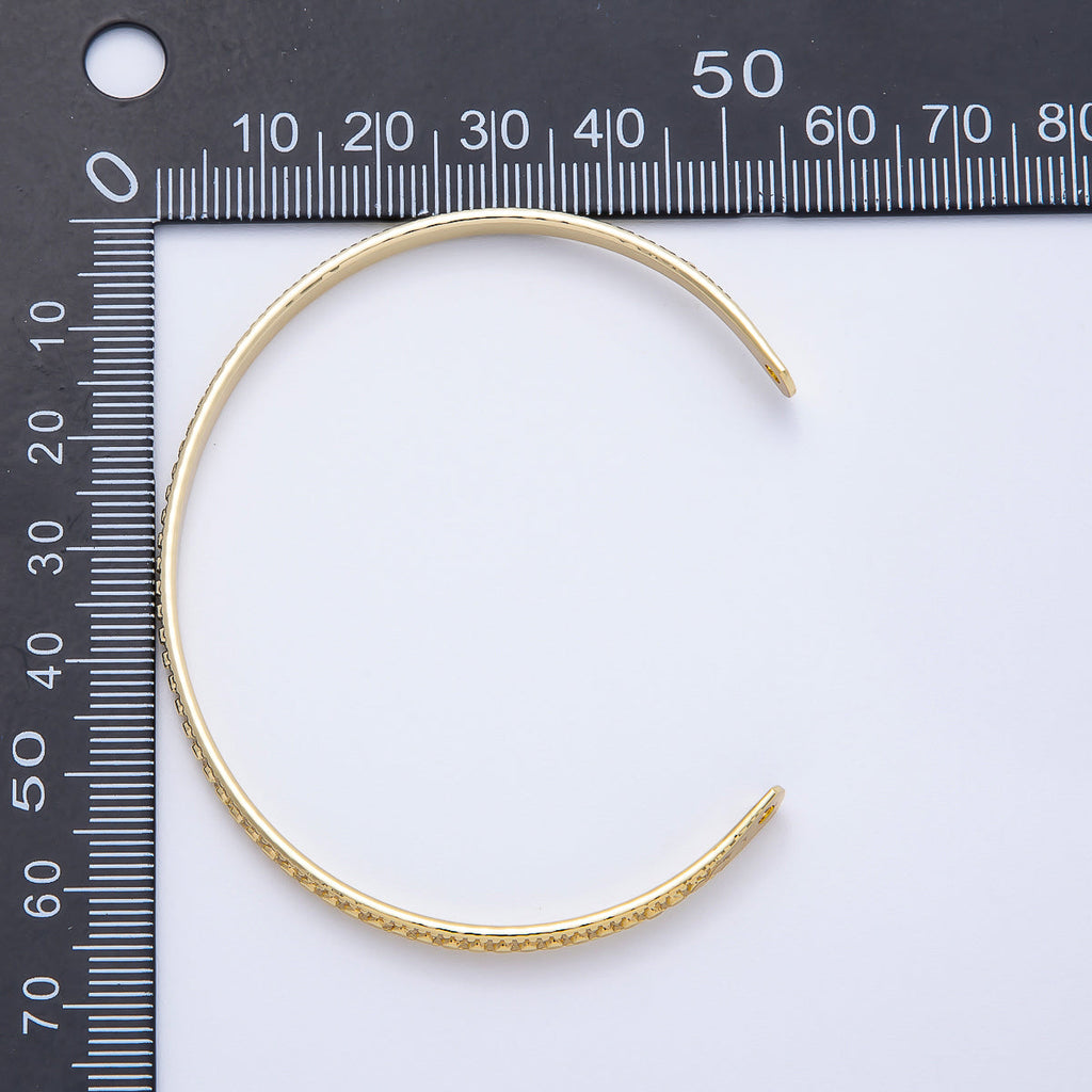 16K Gold Filled Round Dotted Geometric Half Cuff Bracelet Finding for Bangle Supply | WA-04450