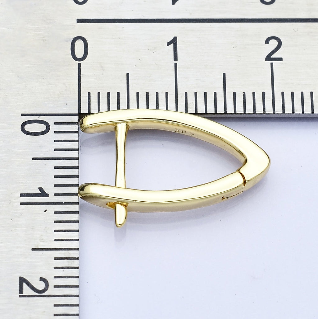 24K Gold Filled 20mm Triangle Minimalist English Hoop Earrings | AB1653
