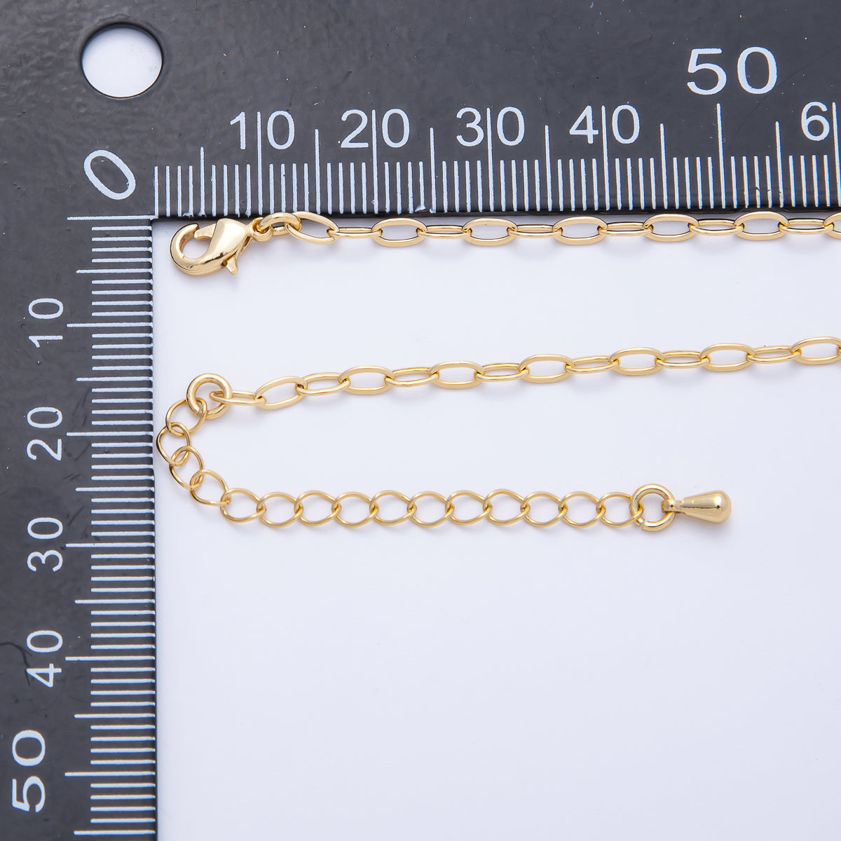 16K Gold Filled 2.5mm Minimalist Paperclip Chain 18 Inch, 20 Inch Necklace w. Extender | WA-04066 WA-04067