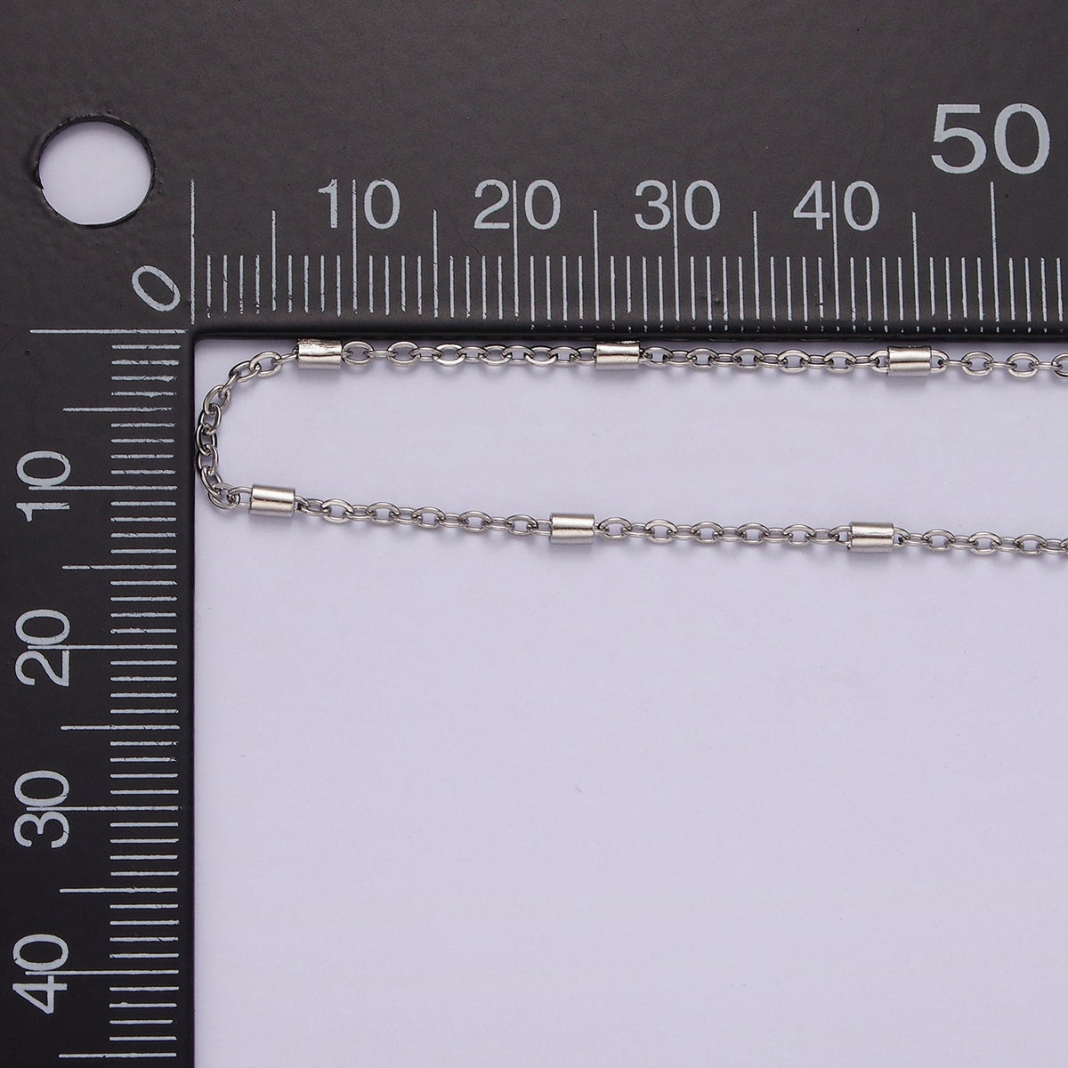 Stainless Steel 1.8mm Dainty Tube Cable Satellite Chain 18 Inch Necklace | WA-02386
