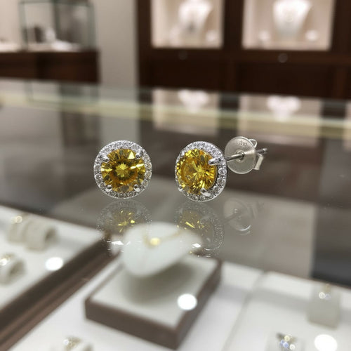 "Soothing Whispers" Portuguese Cut Pierced Cremation  Earrings 5.5mm Sterling silver w/ CZ Halo