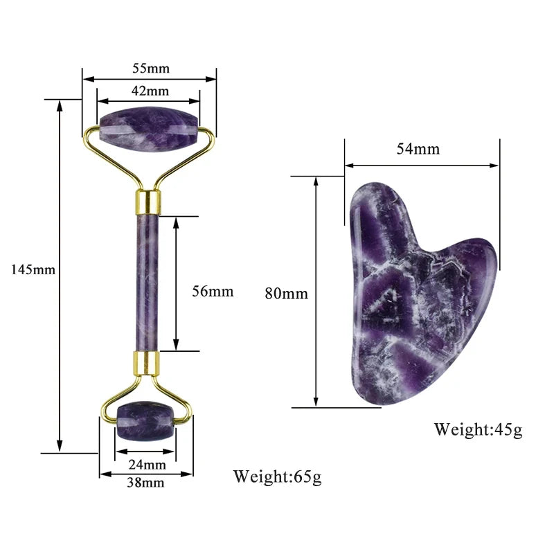 Amethyst Crystal Gua Sha & Massage Roller