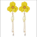Flower Shaped Strip Drop Earrings