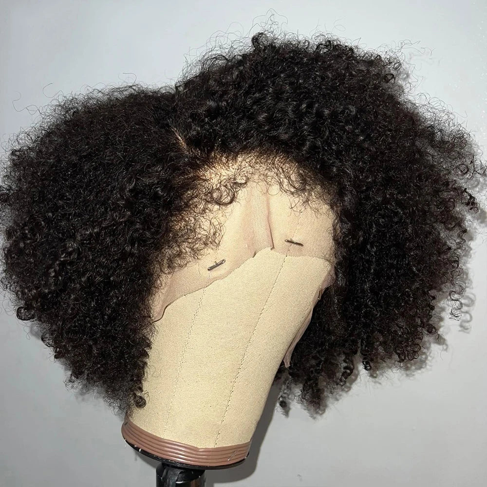 13x6 Lace Front Human Hair Wigs For Girls Deep Curly Wig Kinky Hairline With Yaki Kinky Edges Baby Hair PrePlucked 13x4 Lace Wig