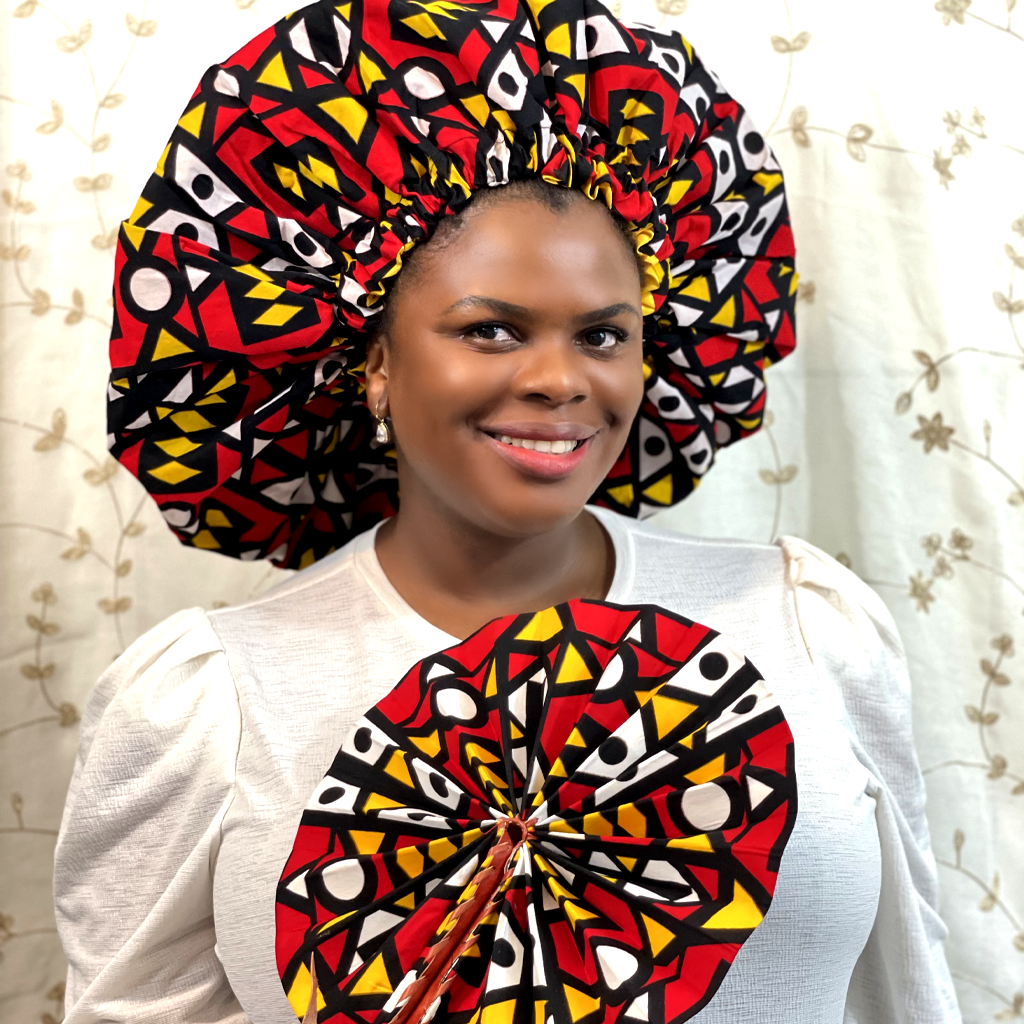Duma Mbili 2XL Kente Silk Lined African Print Bonnet