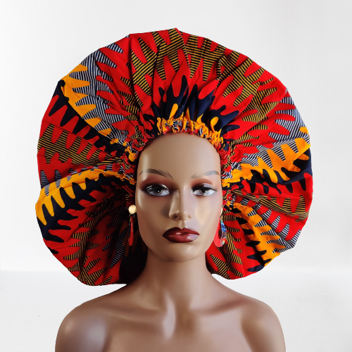 Duma Mbili XL Silk Lined African Print Bonnet