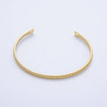 16K Gold Filled Round Dotted Geometric Half Cuff Bracelet Finding for Bangle Supply | WA-04450